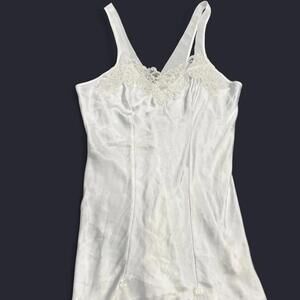 Lina Donatella white satin lace slip dress 🤍 XL